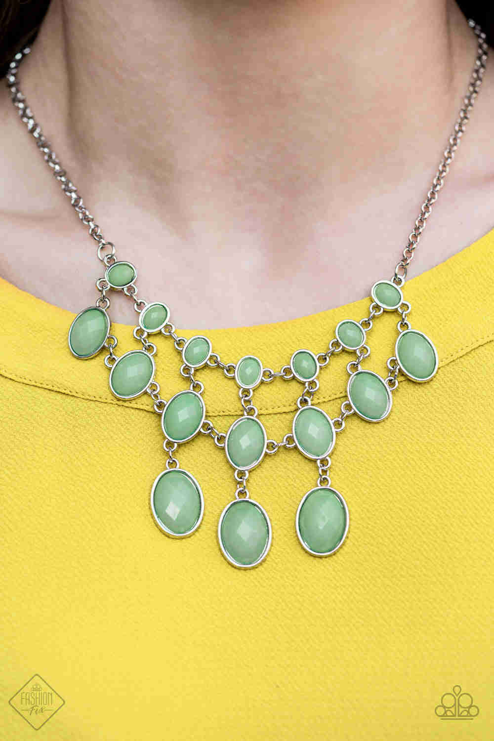 Paparazzi Mermaid Marmalade - Green Necklace & Earrings Set
