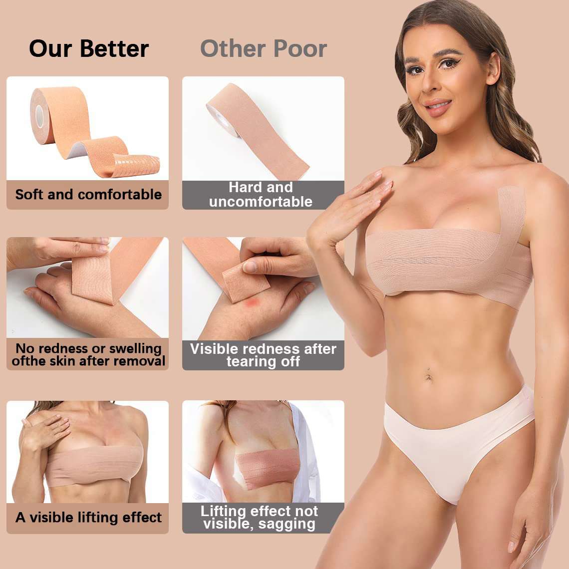 LauraCollection® Sticky Boob Tape - Buy 1 Get 2 Free (Black)