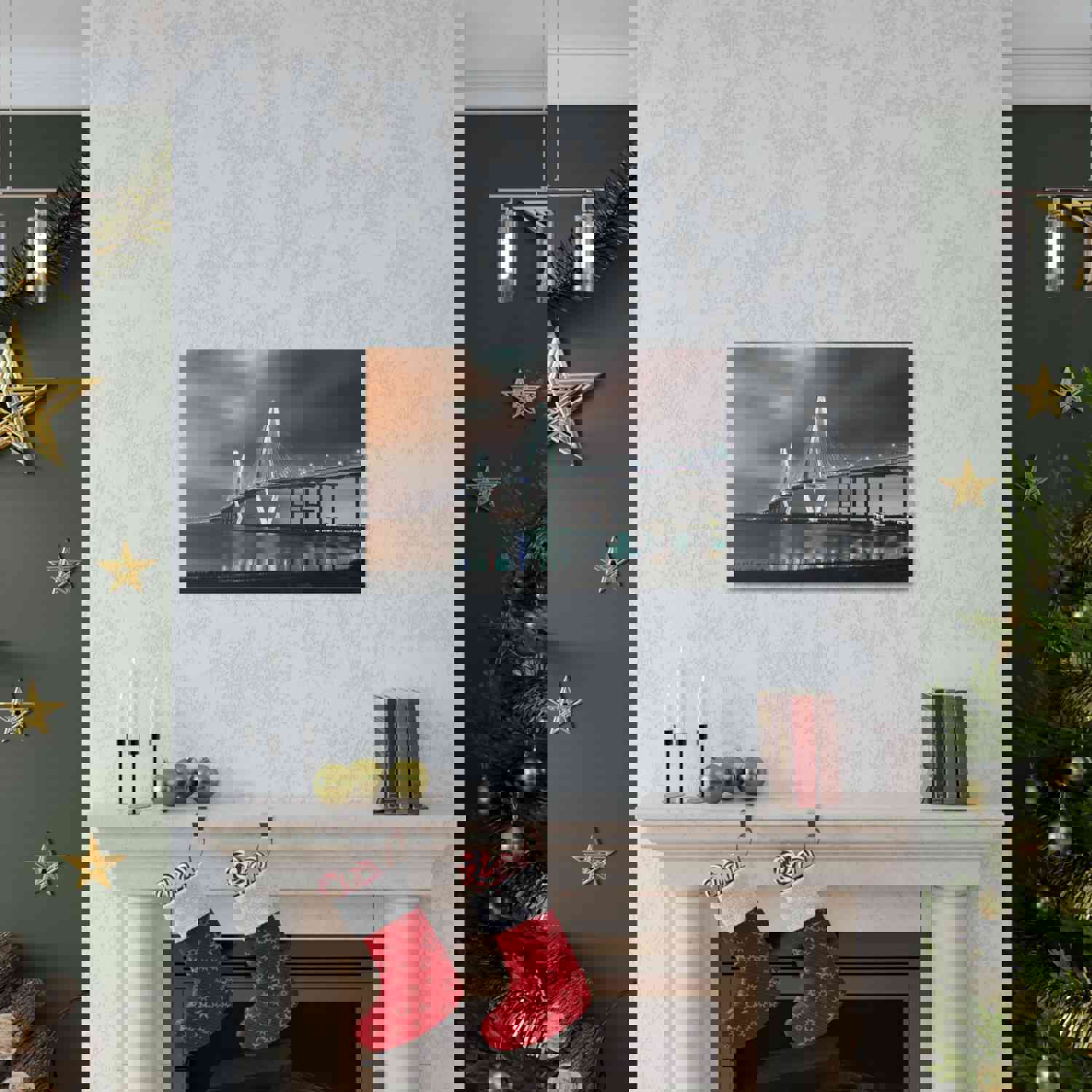 River Bridge Charleston South Carolina Nature Wilderness Photography Canvas Wall Art