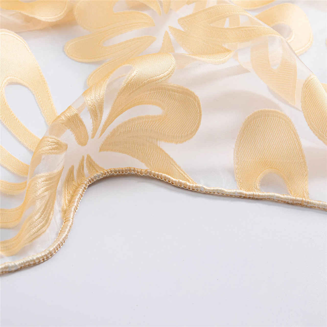 Sheer Curtain Panel Gold Window Treatments - Dolce Mela - Brussels 60x100H