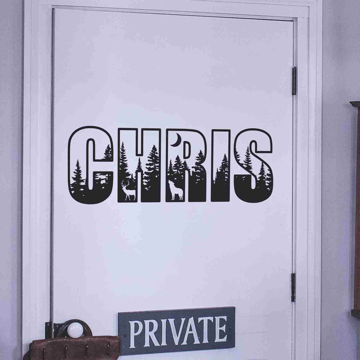 Personalized Woodland Name Wall Decal Sticker - Custom Nature-Inspired Decor