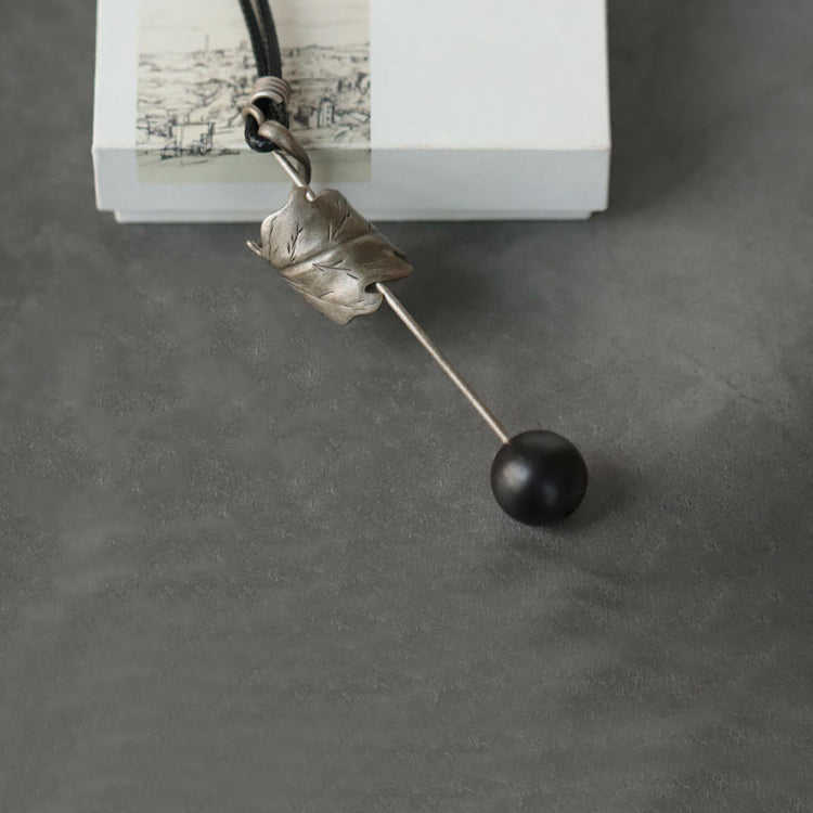 Handmade Ebony Pendant Long Necklace - Unique Jewelry for Men & Women