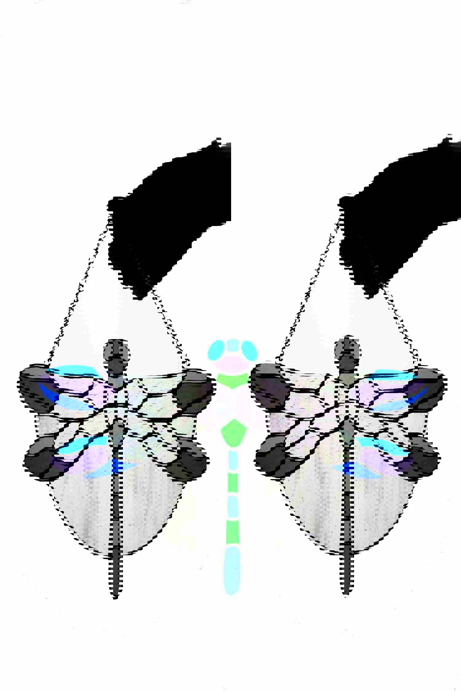 Handmade Stained Glass Dragonfly Suncatcher - Window Hanging Decor