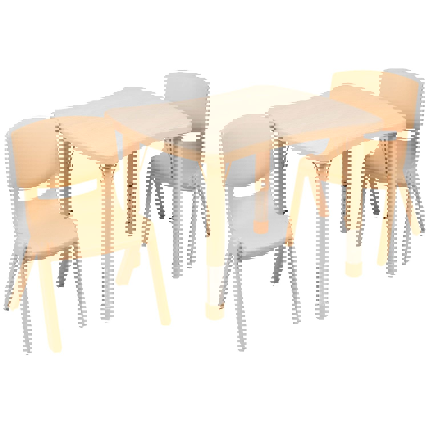 Emmy 21.875W x 26.625L Rectangular Plastic Height Adjustable Activity Table Set with 2 Chairs