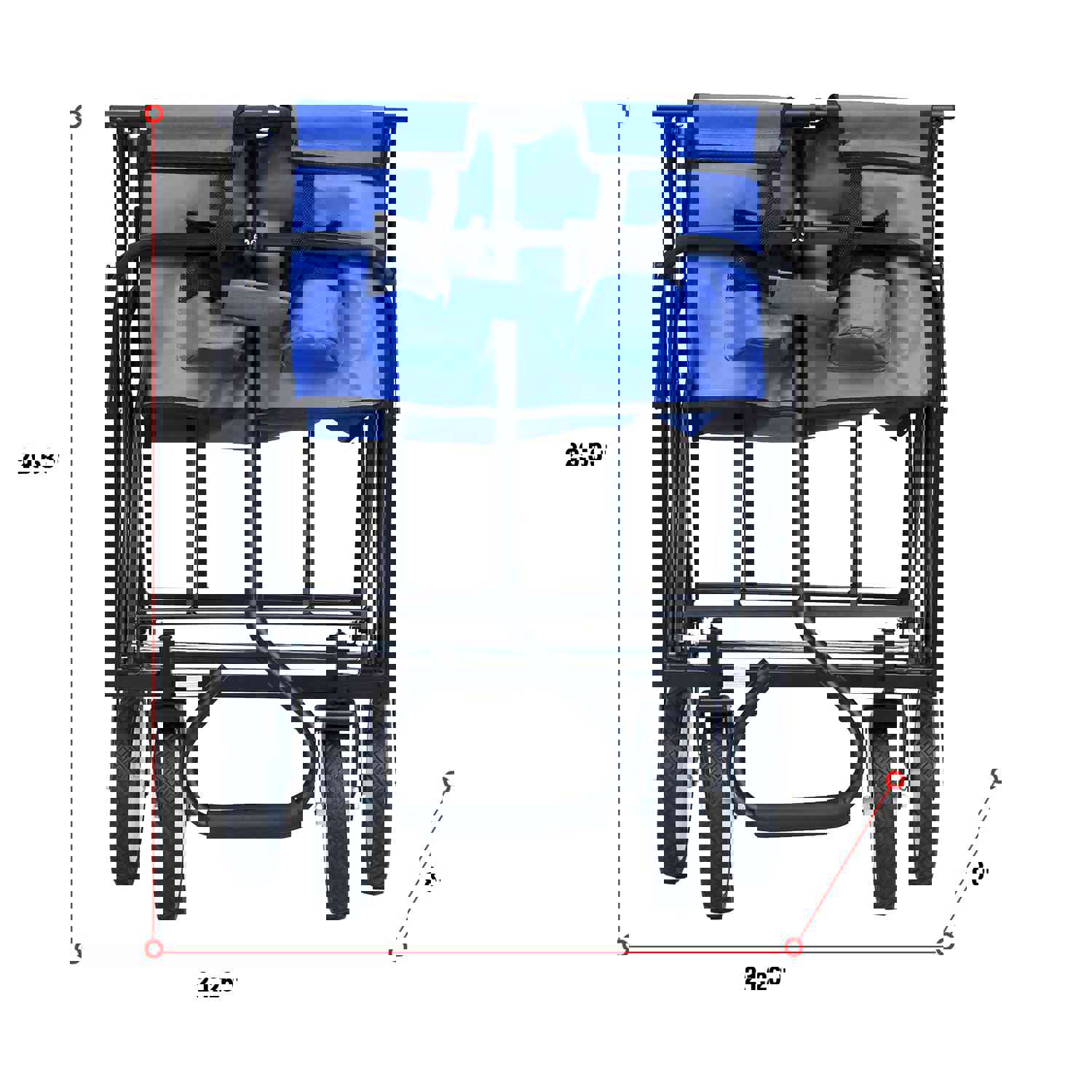 Heavy Duty Folding Outdoor Wagon Cart for Beach, Park, and Camping