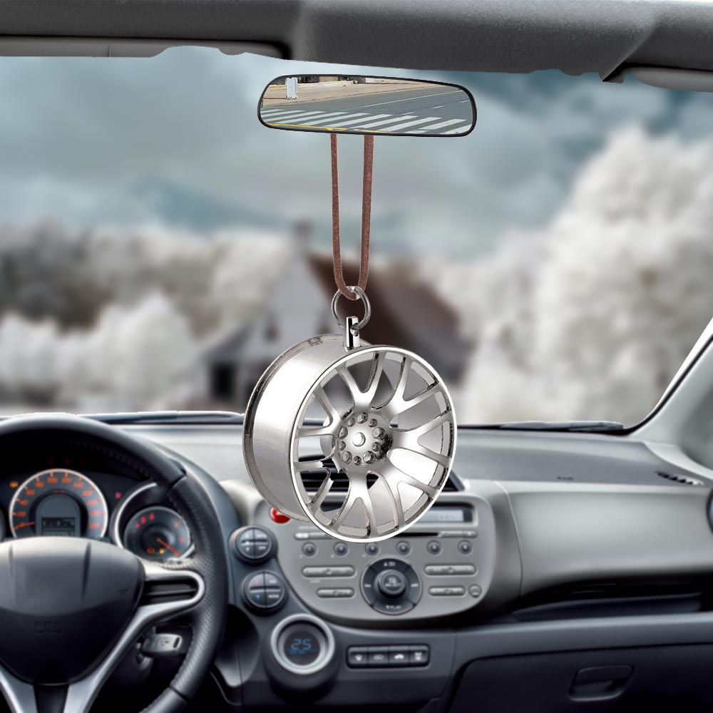 Car Ornament Pendant Metal Wheel Hub Flywheel Hanging Auto Interior Hip-hop Rear View Mirror Decoration