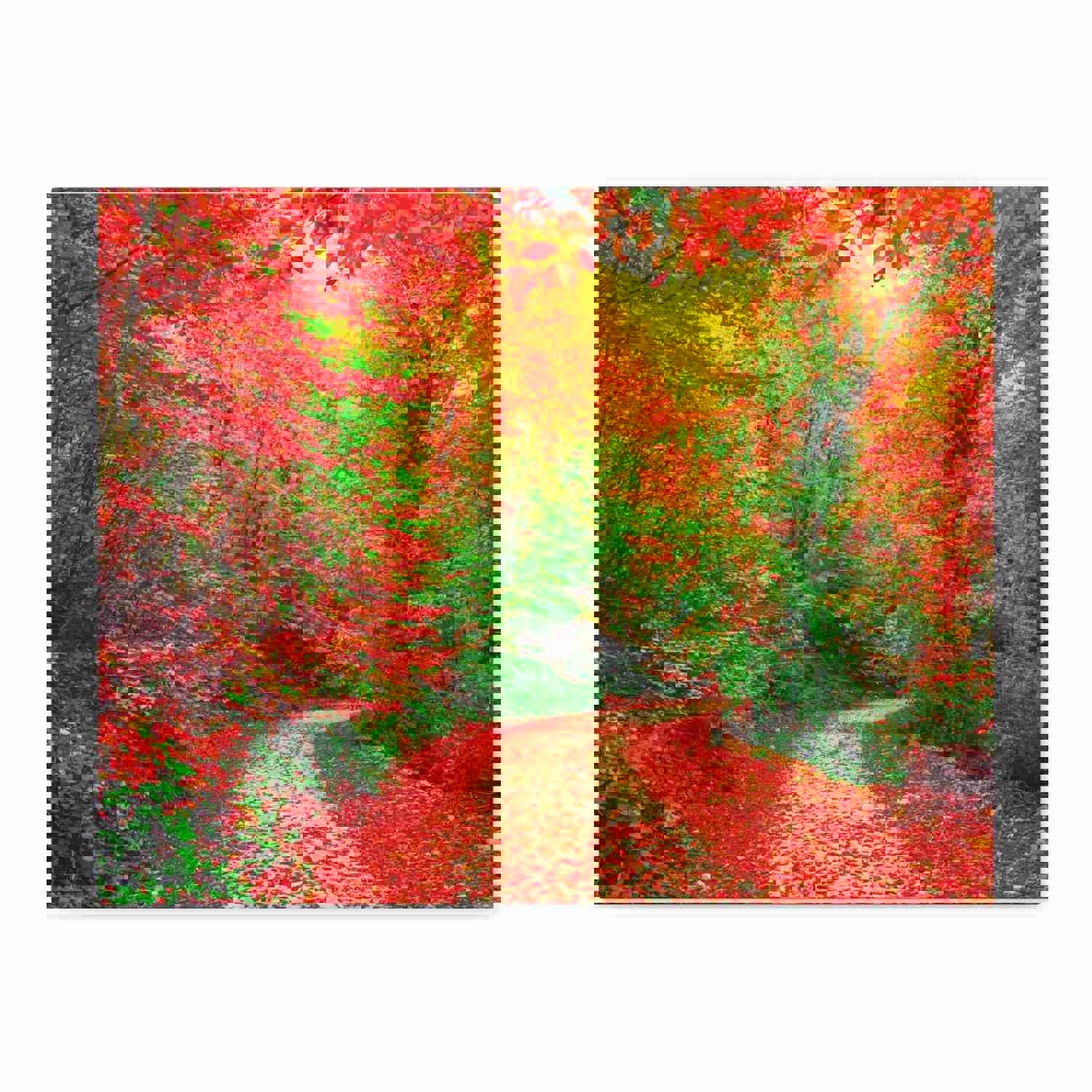 Colorful Trees Footpath Road Flower Canvas Wall Art for Home Decor