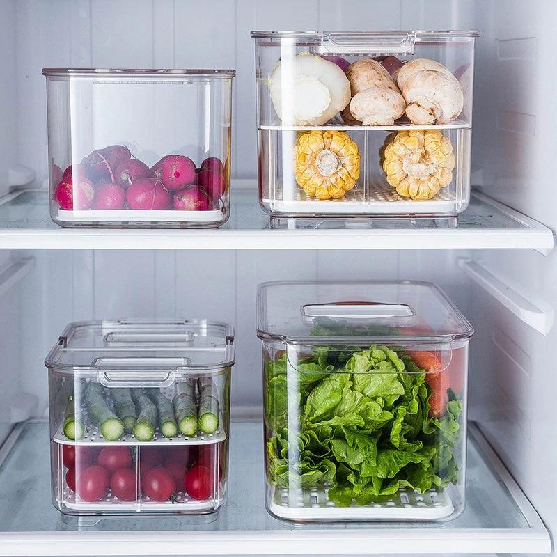 Transparent Refrigerator Food Storage Containers with Lids - Multiple Sizes