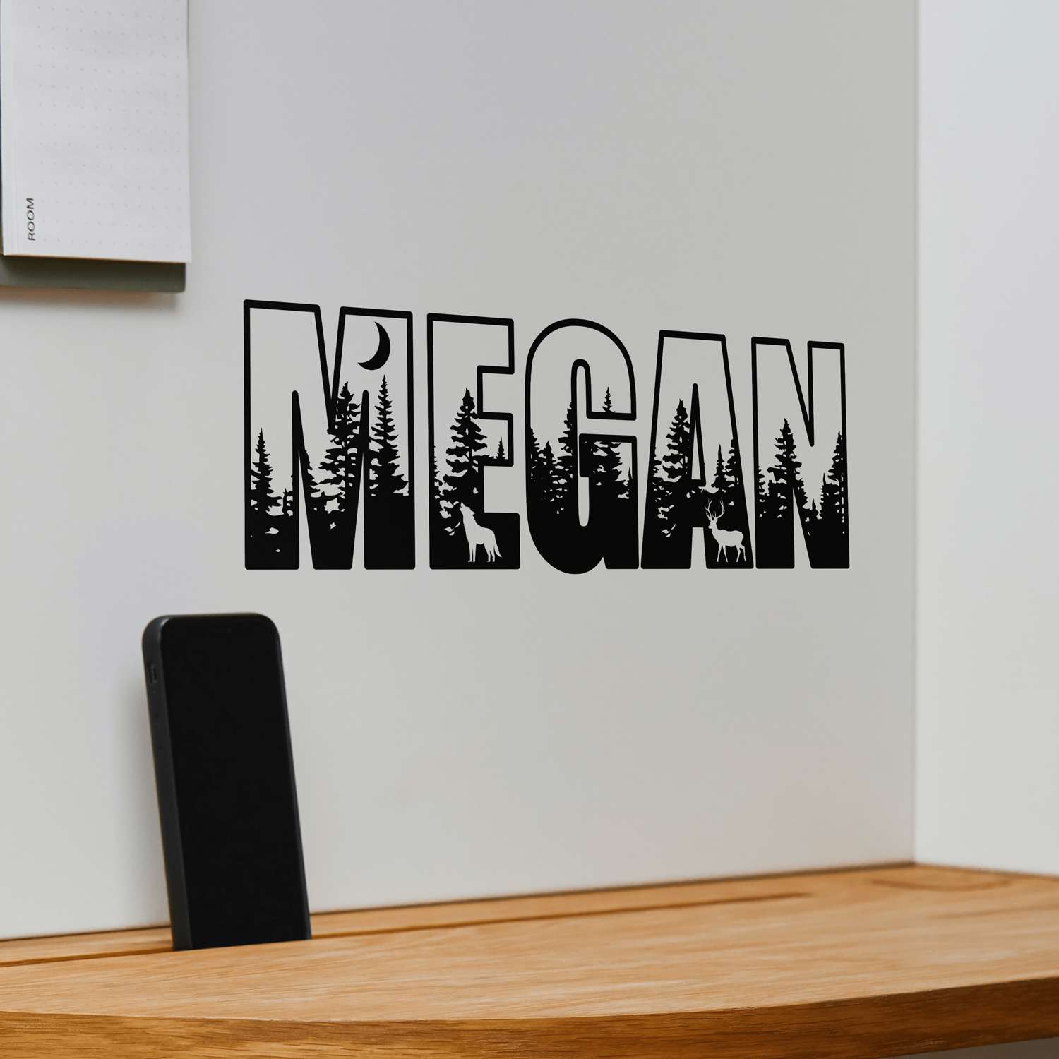 Personalized Woodland Name Wall Decal Sticker - Custom Nature-Inspired Decor