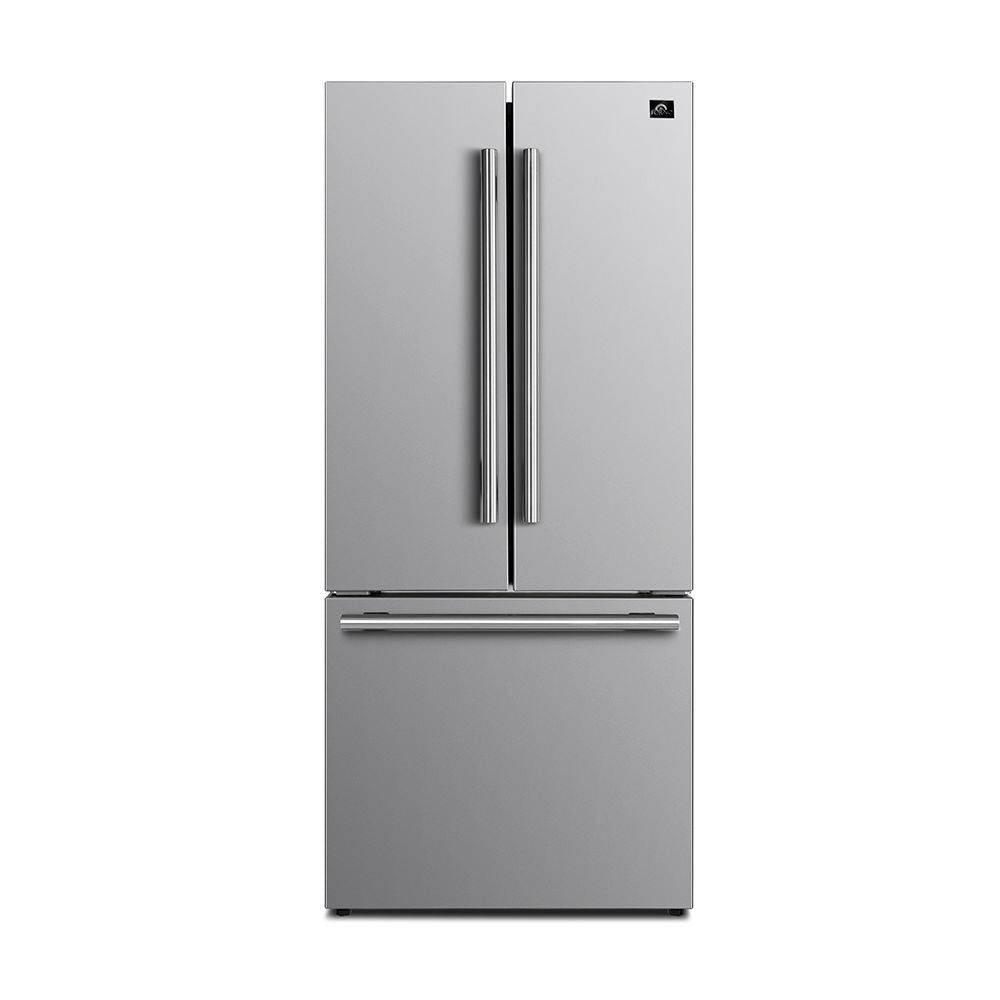 Forno 30-Inch French Door Refrigerator with Ice Maker in Stainless Steel