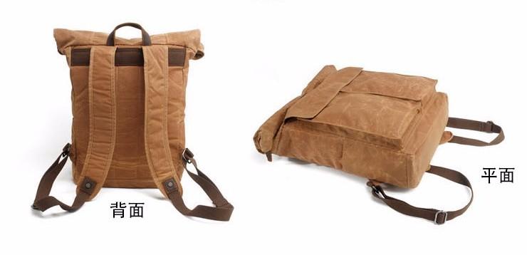 Badass Waxed Canvas Mens Travel Backpack - Durable Hiking & Laptop Backpack