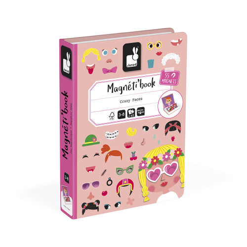 MAGNETIBOOK CRAZY FACES GIRL - 55 Magnetic Pieces for Creative Play