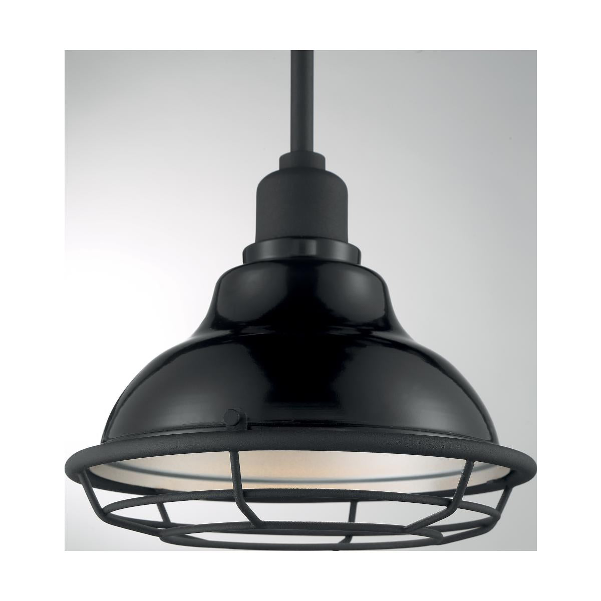 Newbridge 1LT Small Pendant - Black and Silver Finish