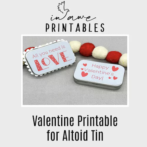 DIY Saint Valentine Treats for School - Printable Altoid Tin Craft Kit