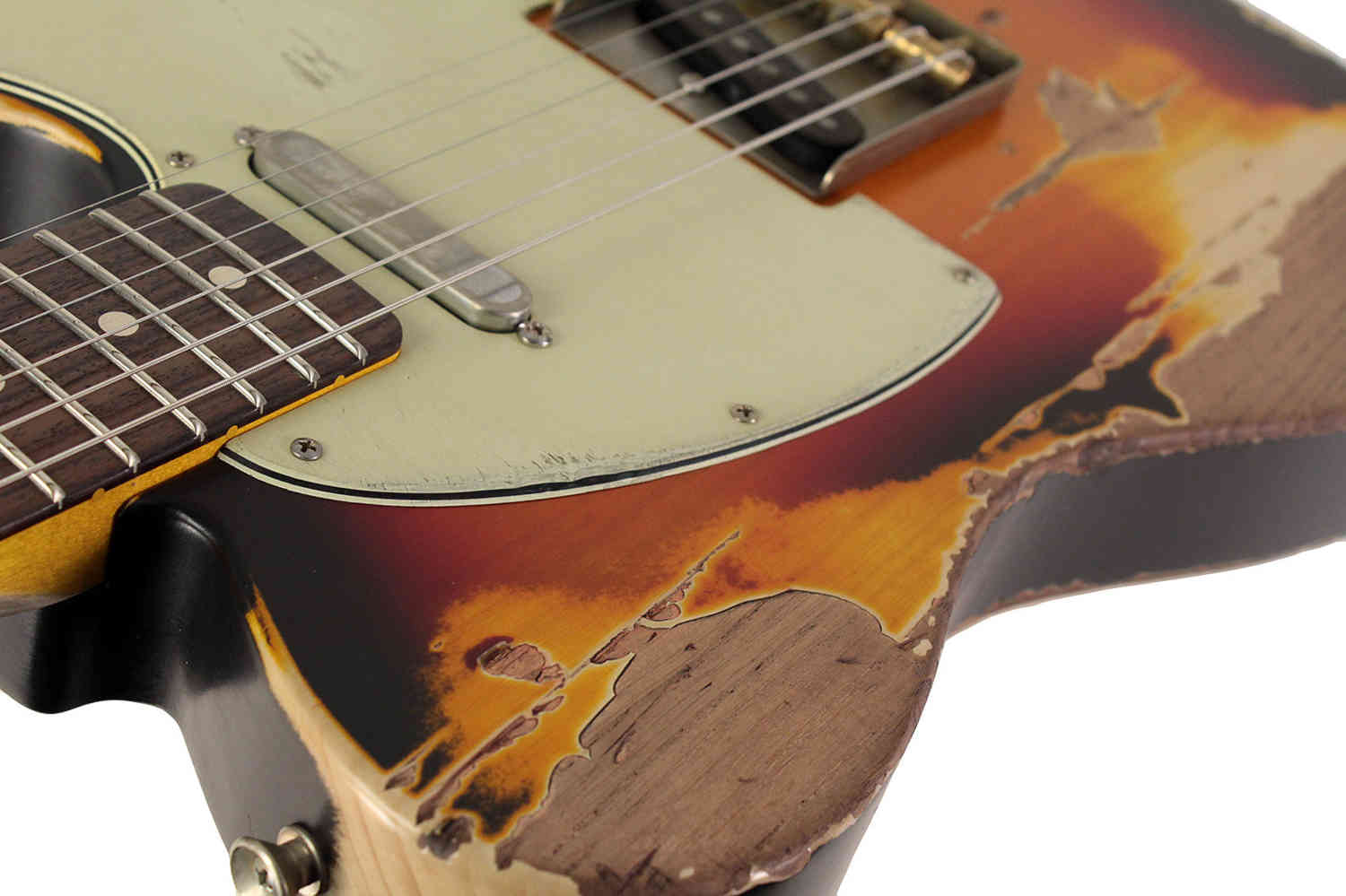 Nash T-63 Guitar, 3-Tone Sunburst, Extra Heavy Aging