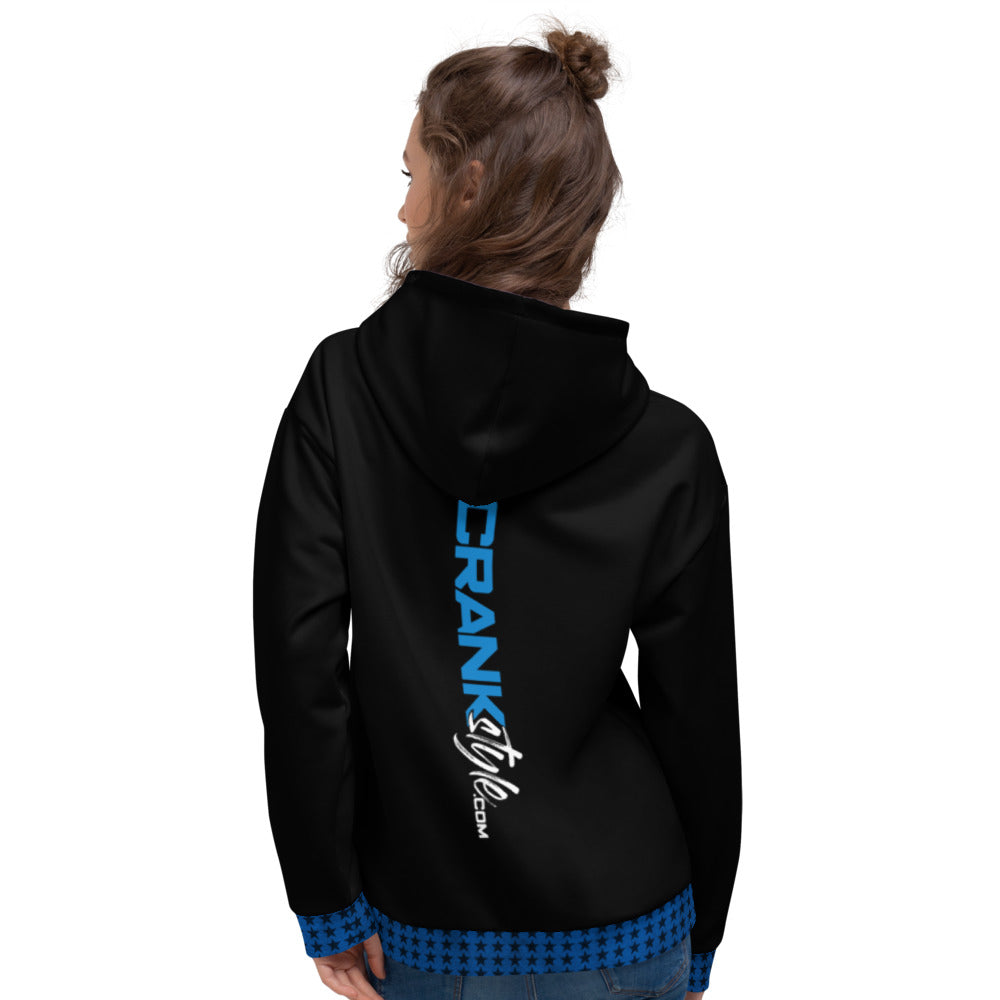 Crank Styles Vintage Black, Blue and White Hoodie