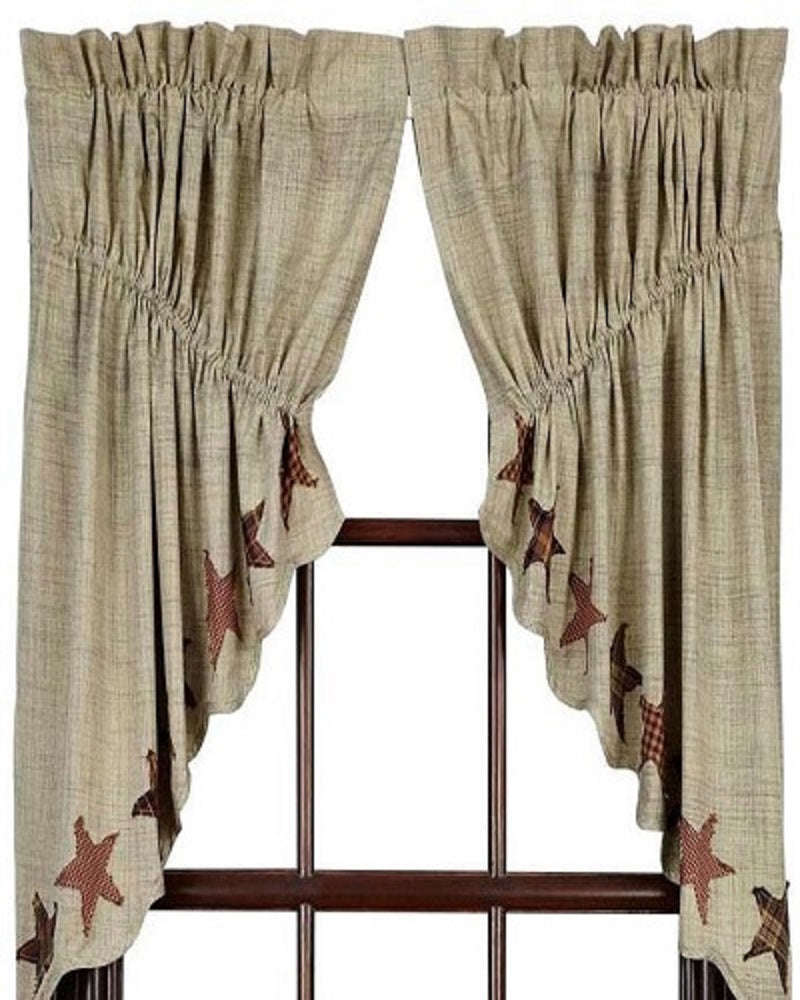 Primitive Abilene Star Prairie Swag Curtains
