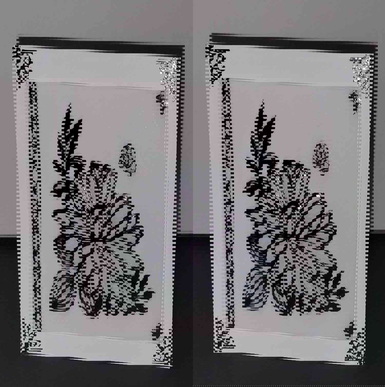 Flowers Large Outline Sticker - High Quality Vinyl Decal for Multiple Surfaces