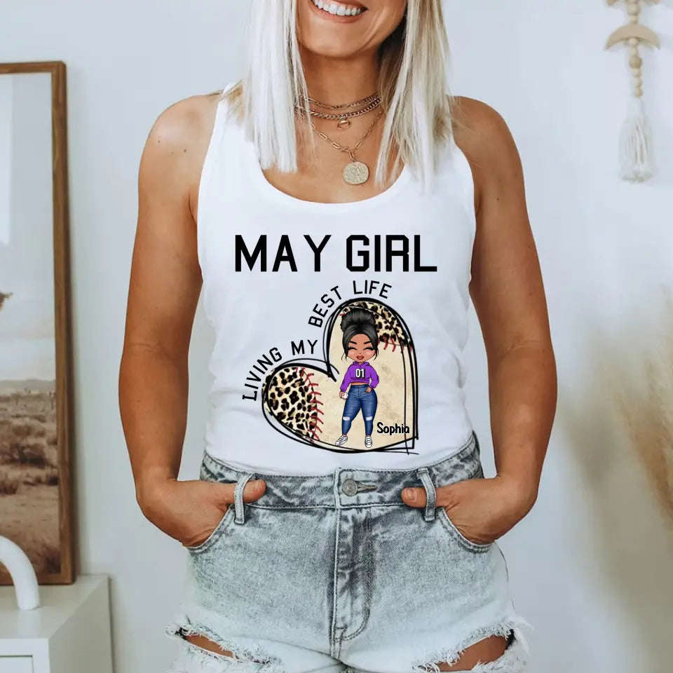 May Birthday Shirt - Custom Queens Born in May Baseball Lover Gift