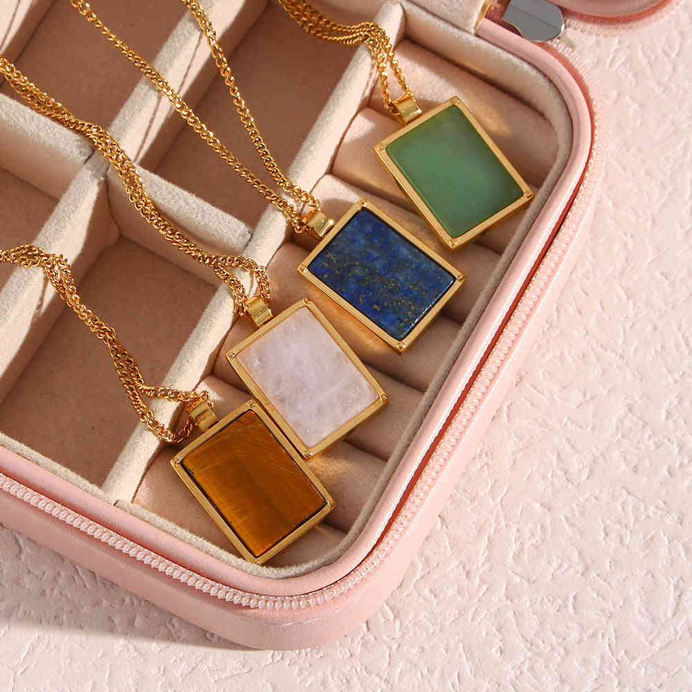 Women's Fashion Simple And Versatile Natural Stone Pendant Necklace