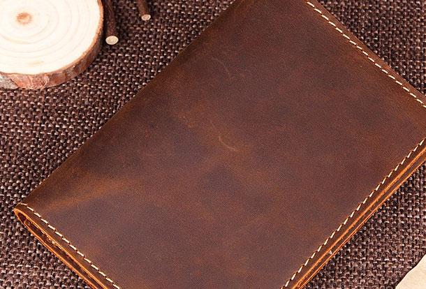 Vintage Leather Slim Men's Travel Bifold Passport Wallet
