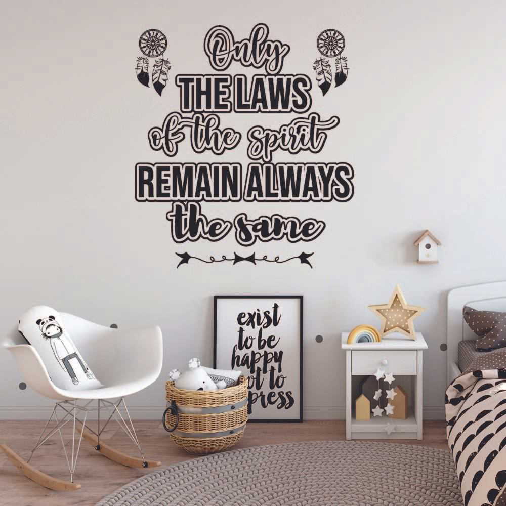 Indian Native American Wall Decal - Laws of the Spirit Tribal Quote Art Sticker