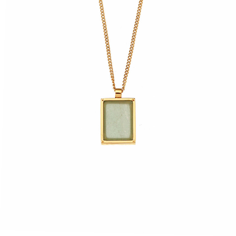 Women's Fashion Simple And Versatile Natural Stone Pendant Necklace