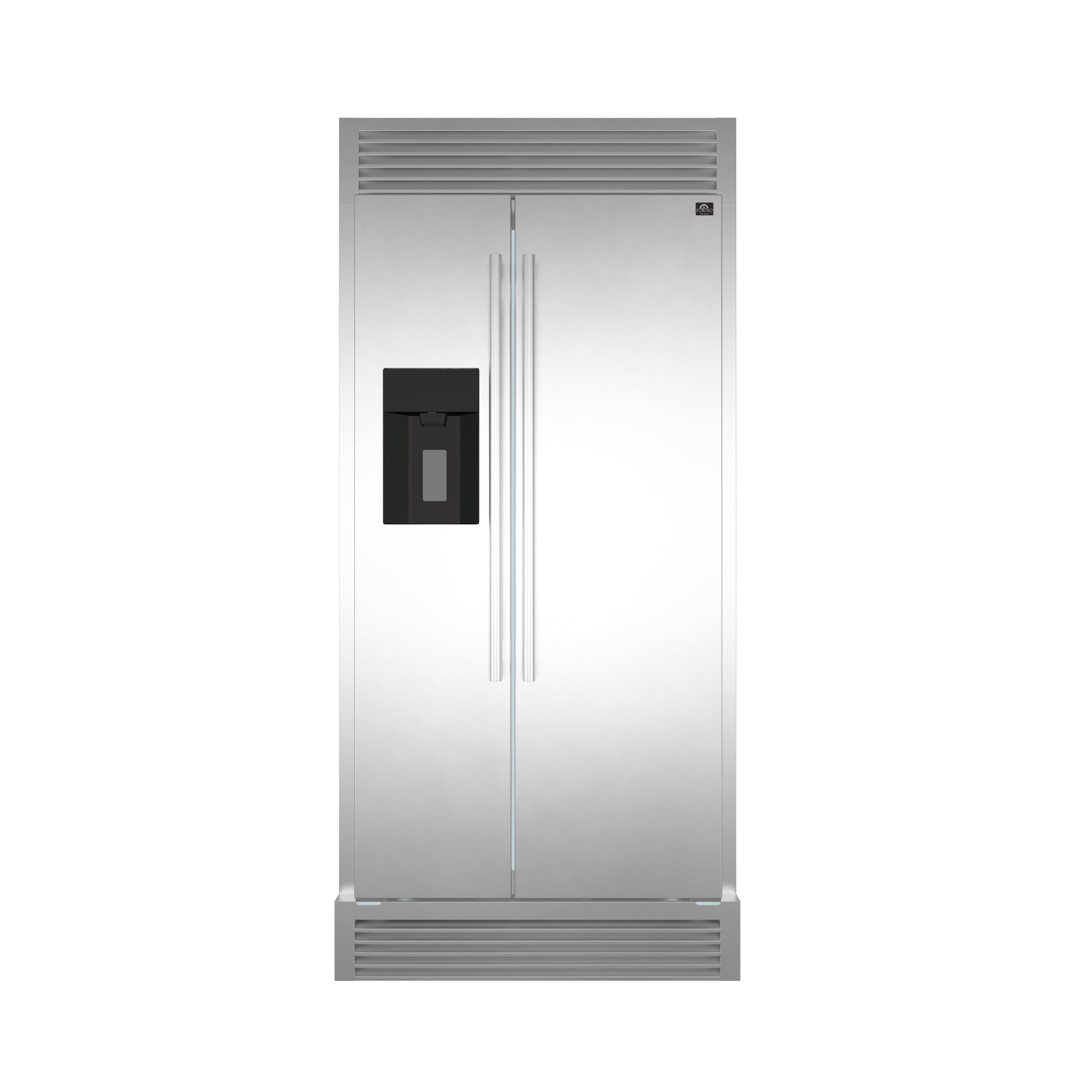 Forno 36 Inch Side by Side Refrigerator with Ice Maker and Grill Kit