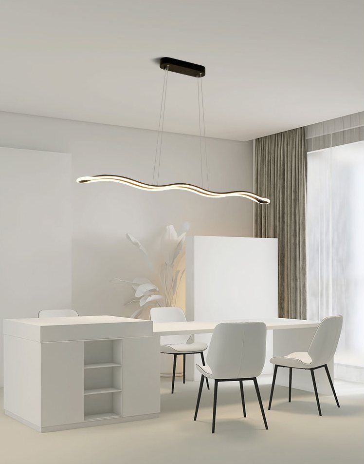 MIRODEMI® Original Waves LED Pendant Lamp - Modern 3-Color Switchable Light for Dining Room, Kitchen, Living Room