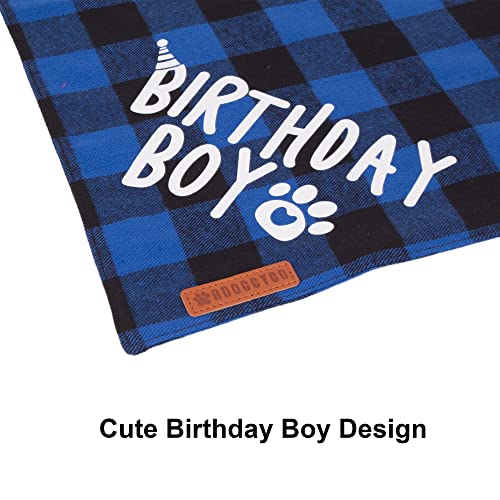 ADOGGYGO Dog Birthday Party Supplies Set - Bandana, Hat & Bowtie for Large/X-Large Dogs (Blue)
