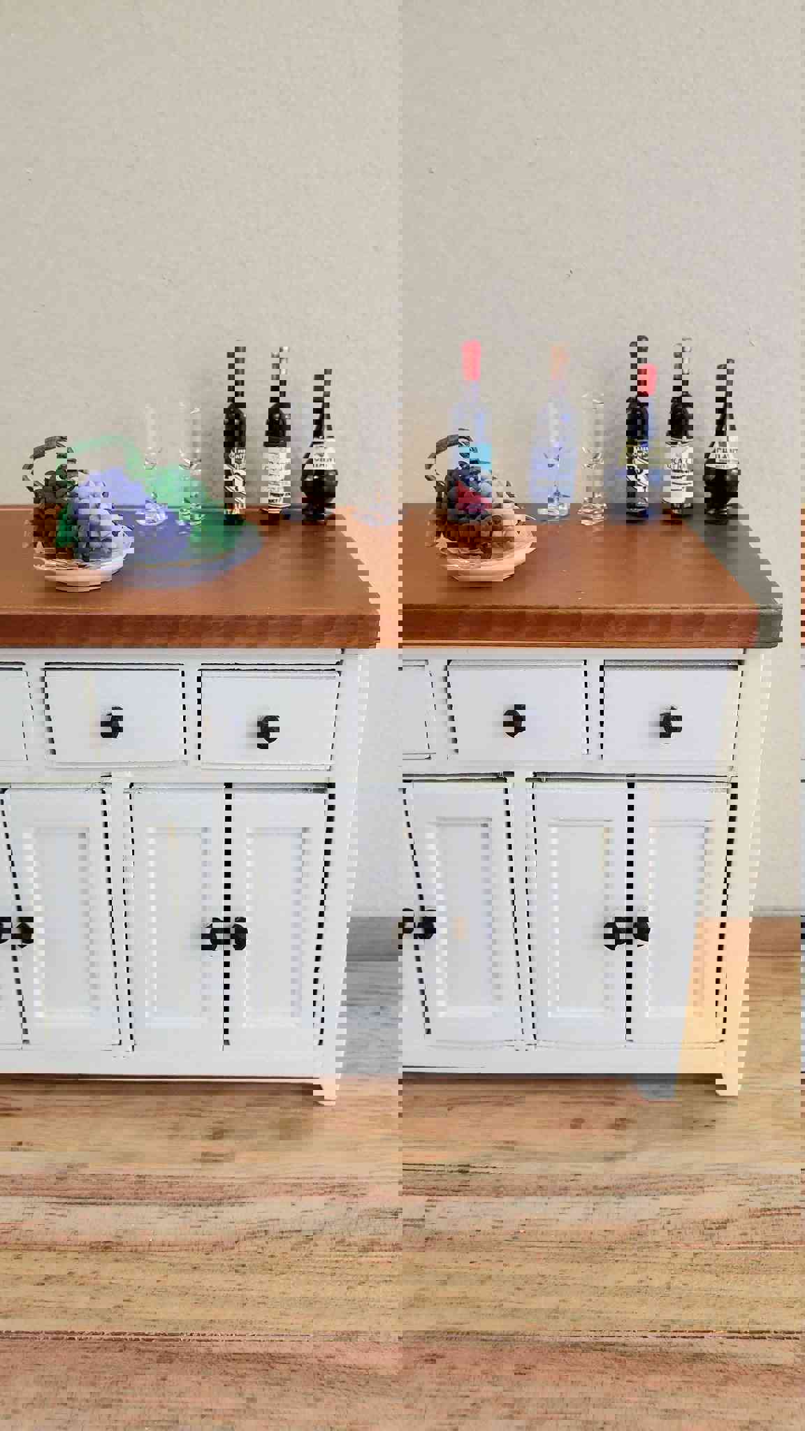 Dollhouse Miniature Wine Bottles Italian Set Chianti 1:12 Scale Kitchen Food