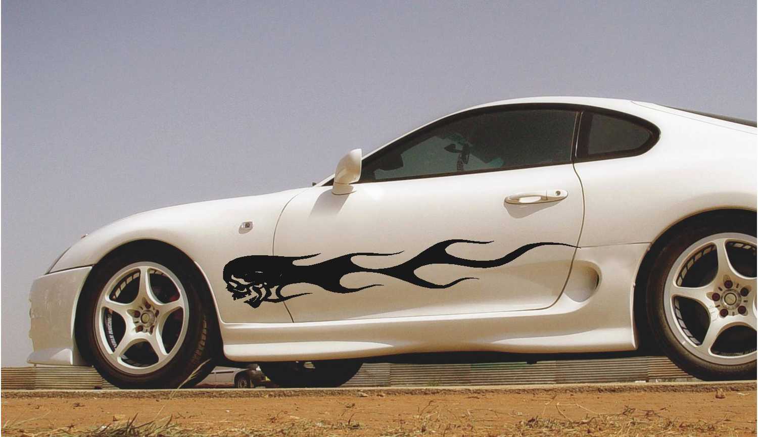 Skull Flames Decals - High Gloss Vinyl Car Truck Stickers AGG17