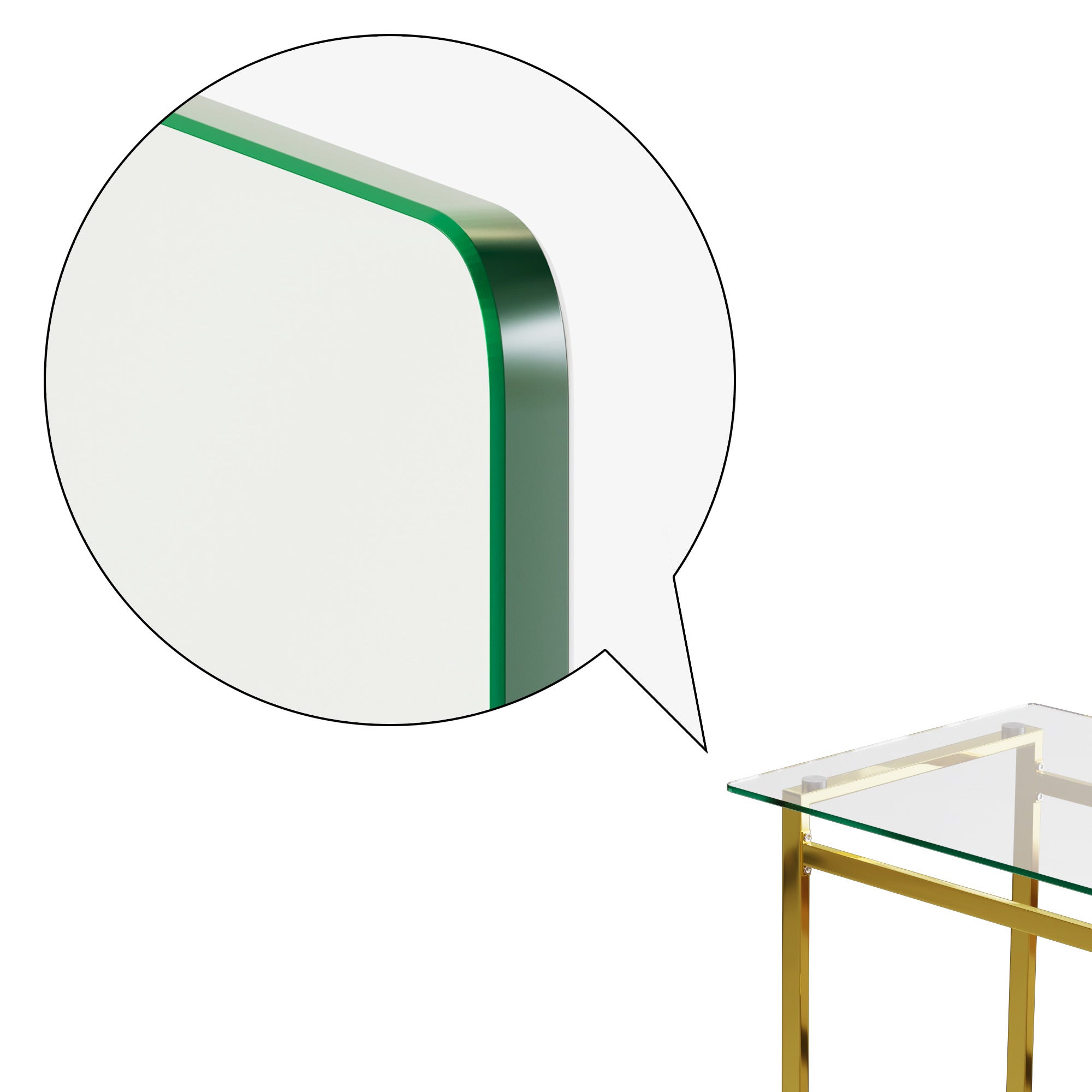 Modern Minimalist Rectangular Glass Dining Table for 4-6 with Tempered Glass Tabletop and Golden Chrome Legs