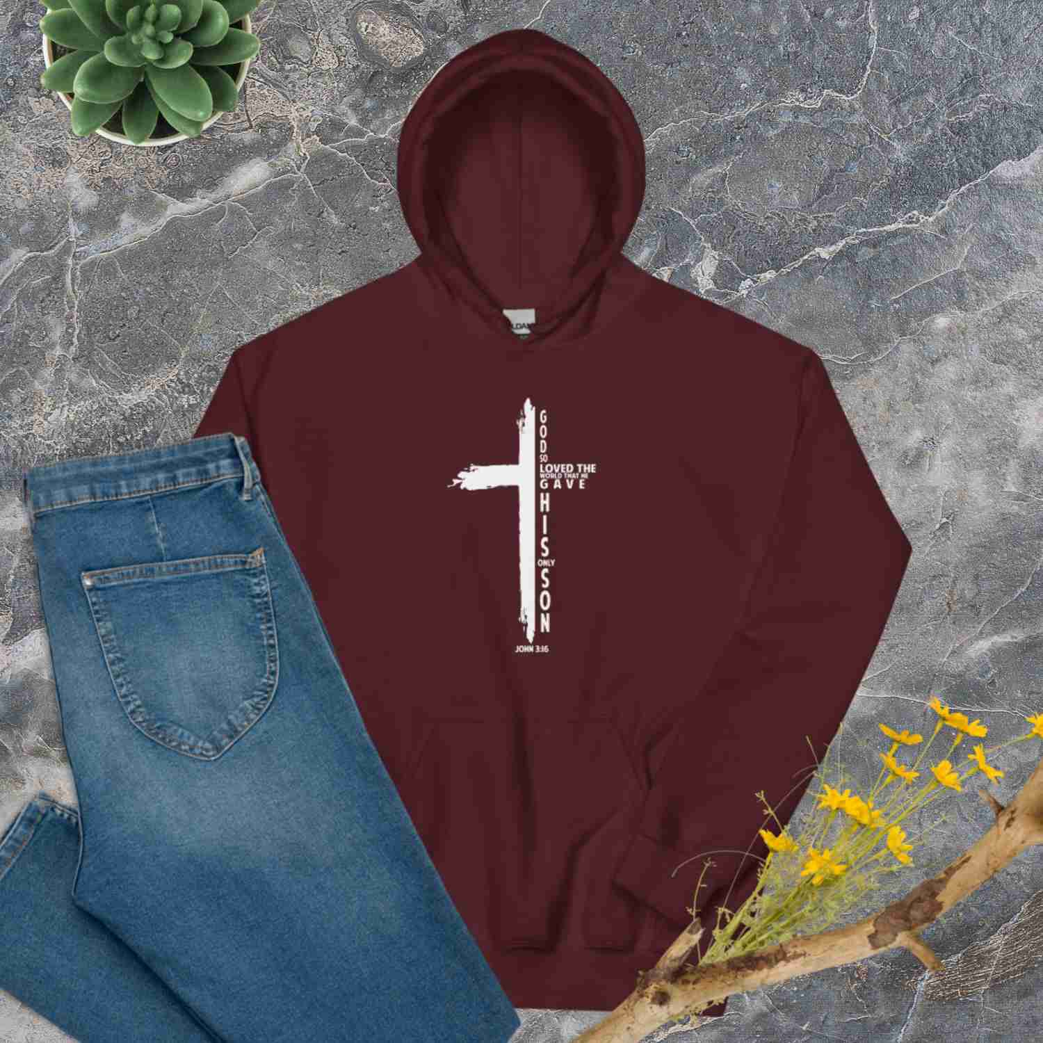 F&H Christian Cross John 3:16 Women's Hoodie - Soft & Stylish