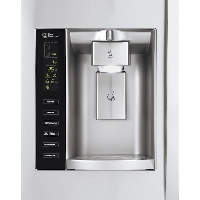 New Open Box LG 26.2 cu. ft. Side by Side Refrigerator with In-Door Ice Maker in Stainless Steel (Model: LSXS26326S)