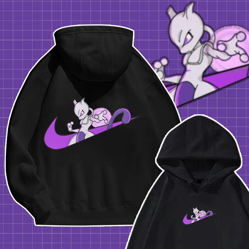 Mewtwo Simple Swoosh Custom 2-Side Printed Hoodie