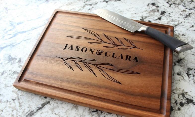 5 Year Anniversary Wooden Gift - Handmade Solid Hardwood Cutting Board
