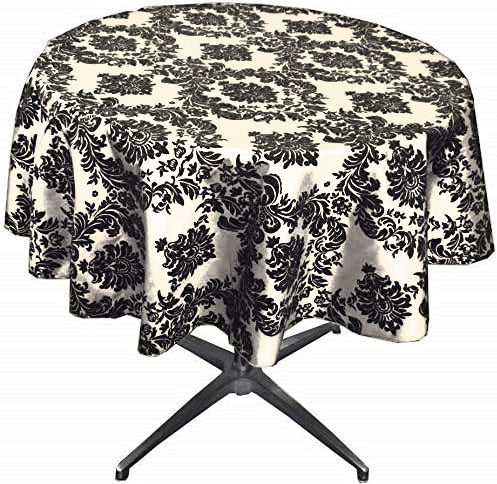 Ivory Taffeta Flocking Damask Table Rounds for Wedding and Special Events