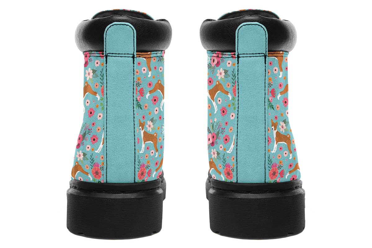 Basenji Flower Classic Vibe Boots - Custom Printed Vegan Boots