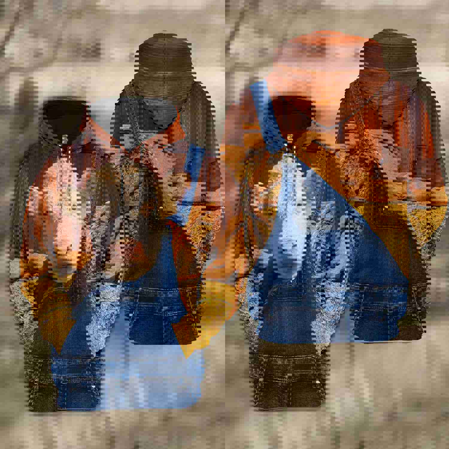 Joy Corners Hereford Farm Of Farmer Cattle Personalized 3D All Over Printed Hoodie