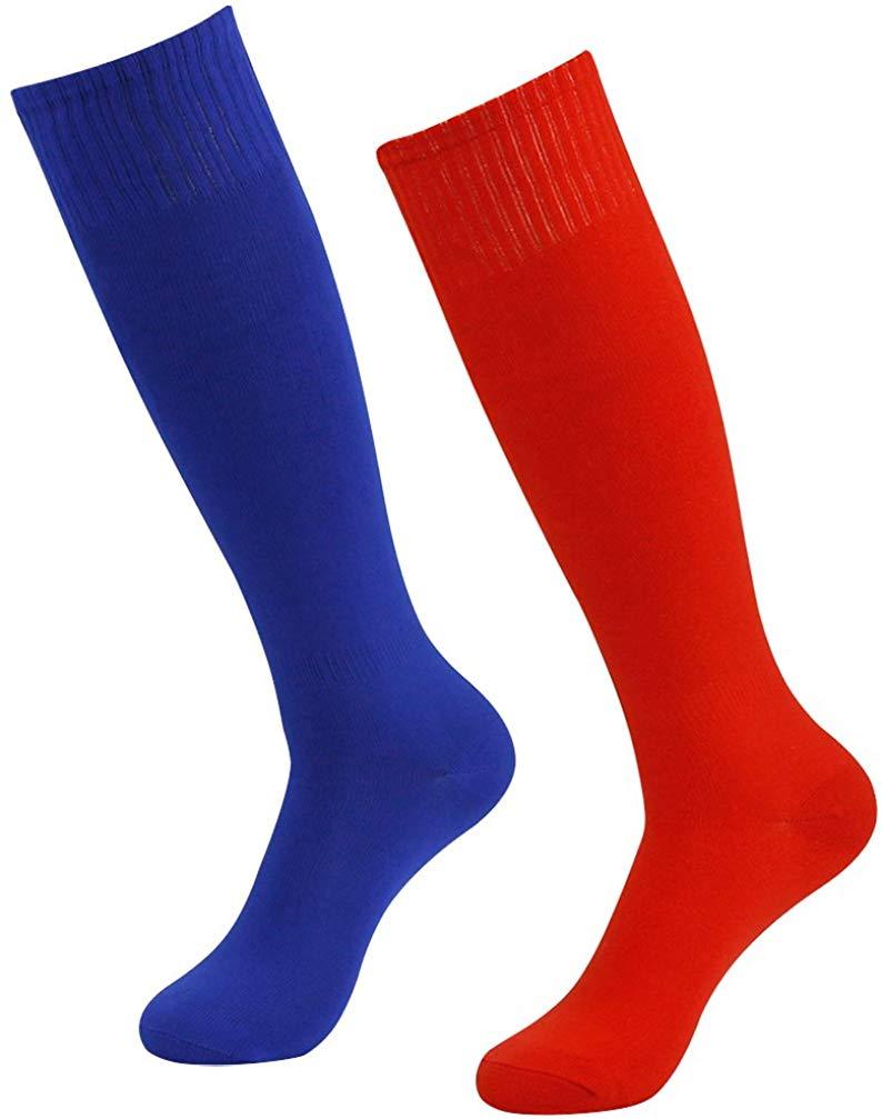 RTZAT Unisex Solid Knee High Soccer Socks - 2,6,12 Pairs Pack