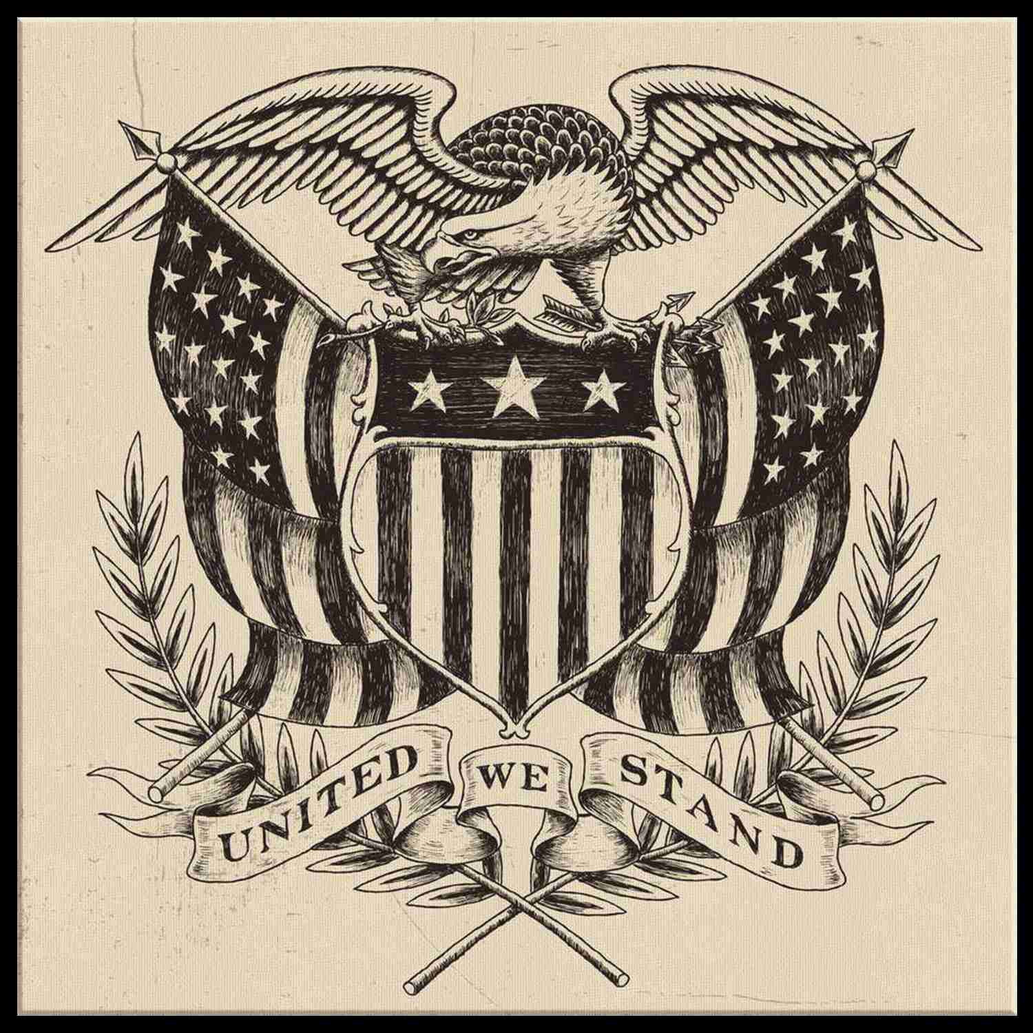 HANDDRAWN AMERICAN FLAG - CANVAS ART