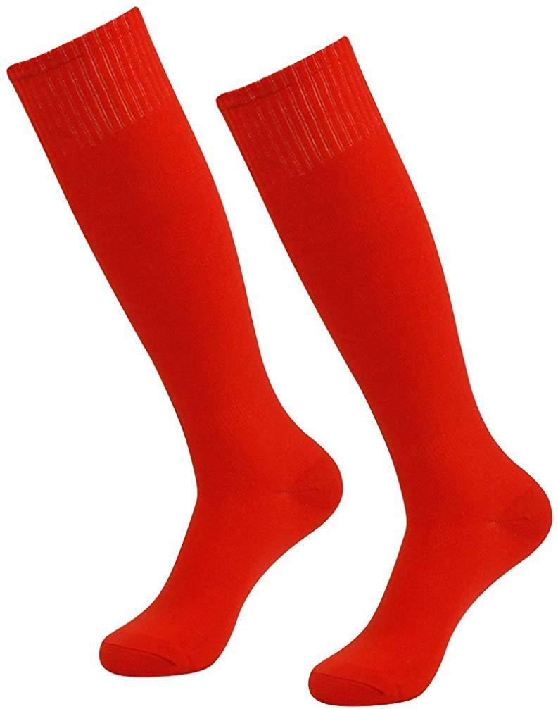 RTZAT Unisex Solid Knee High Soccer Socks - 2,6,12 Pairs Pack