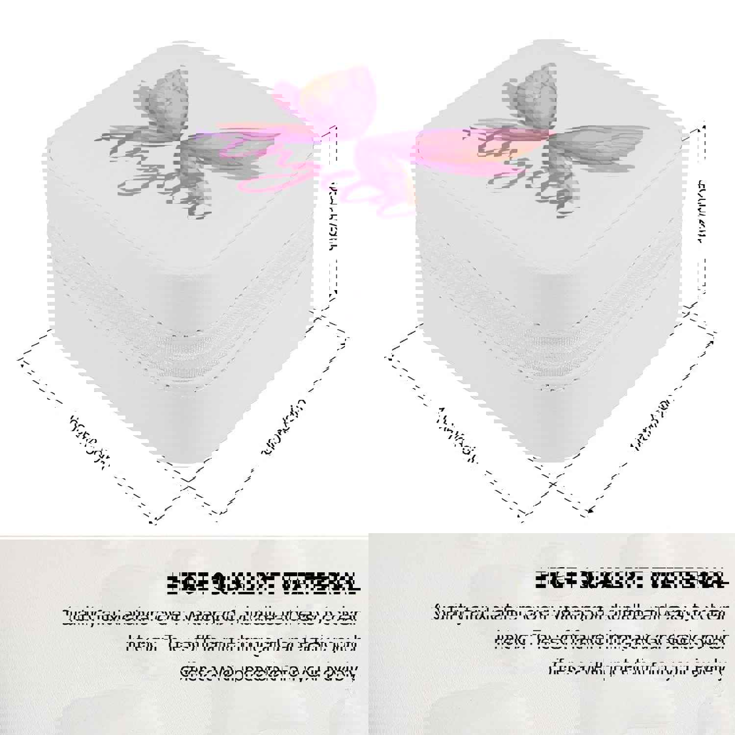 Custom Name Butterfly Wedding Bridesmaid Jewelry Box - Personalized Travel Makeup Storage