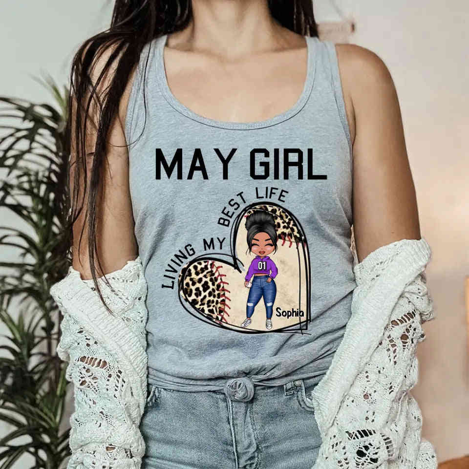 May Birthday Shirt - Custom Queens Born in May Baseball Lover Gift