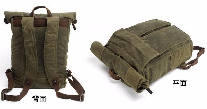 Badass Waxed Canvas Mens Travel Backpack - Durable Hiking & Laptop Backpack