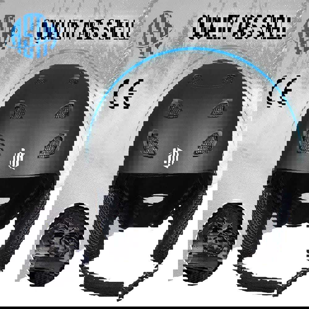 ILM Ski Helmet Snowboard Snow Sports Sled Skate Outdoor Recreation Gear for Men Women ASTM Certified (Black, L)