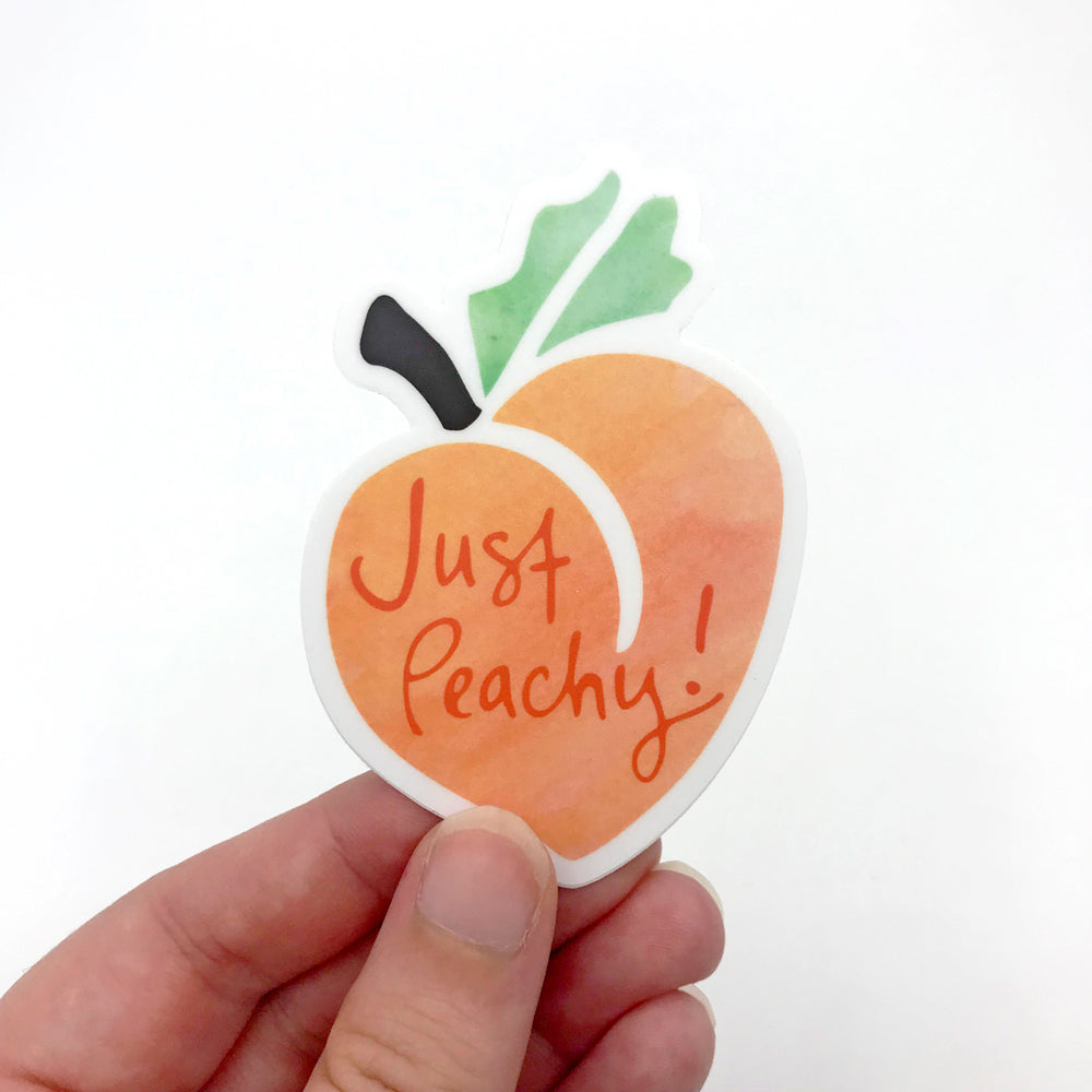 Just Peachy Vinyl Sticker - Waterproof & Scratch Resistant Decal