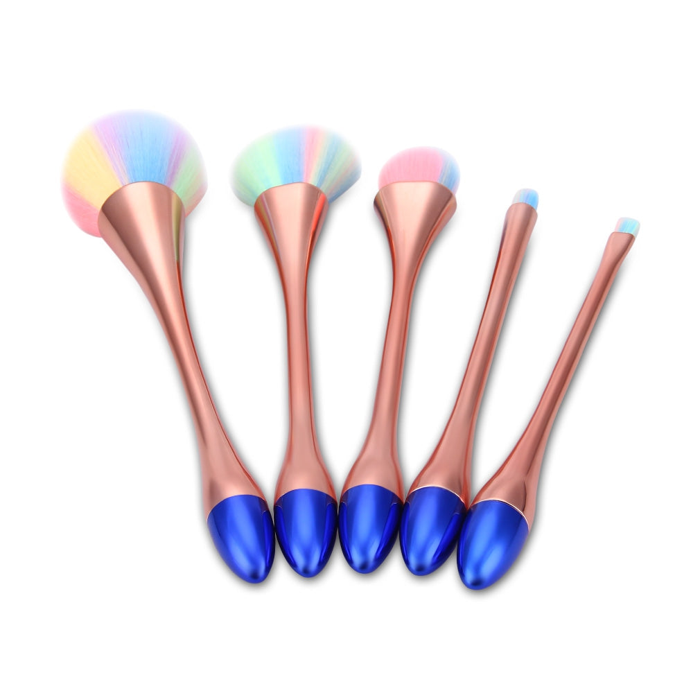 5pcs Colorful Hair Makeup Brushes Set - Soft & Easy to Use Beauty Tools