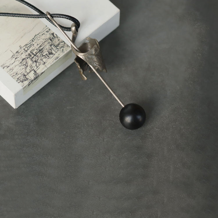 Handmade Ebony Pendant Long Necklace - Unique Jewelry for Men & Women